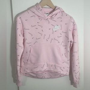 Girls Pink Nike Hoodie Sweatshirt Sz L 10-12